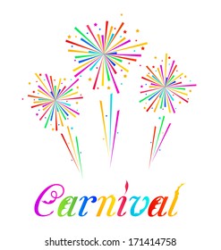 Illustration sketch abstract colorful exploding firework for Carnival party - vector