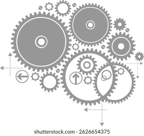 illustration sketch background gear cog wheel for industrial machine
