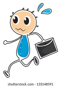 Illustration of a sketch of a boy holding an envelope on a white background