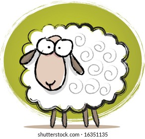 Illustration of Sketch Cute Sheep