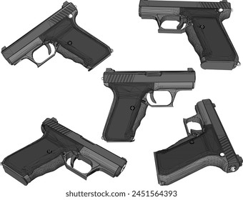 dibujo de Vector de un arma de fuego para la seguridad