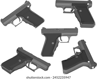 illustration sketch design vector drawing of a firearm gun for security