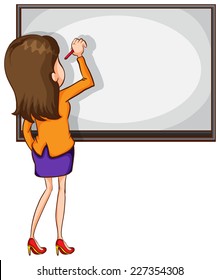 Illustration d'un croquis d'un éducateur écrivant sur fond blanc  : image vectorielle de stock