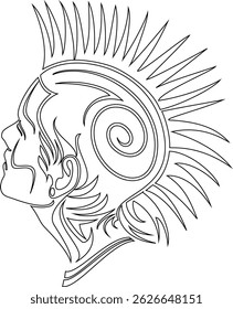 illustration sketch icon logo symbol mascot sketch punk kid with spiky hair