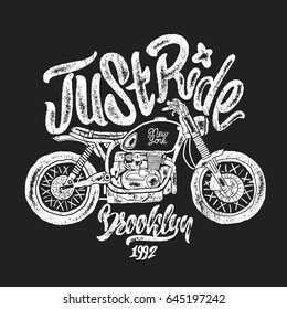 illustration sketch motorcycle Brooklyn t shirt prints.