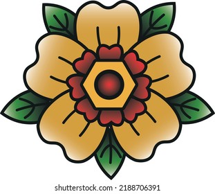 illustration sketch of old school tattoo idea flower
