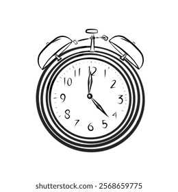 illustration of a sketch of an old-fashioned alarm clock