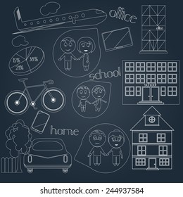 Illustration of  sketch people