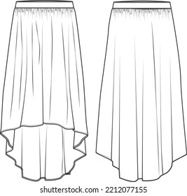 illustration of a sketch of a skirt, women