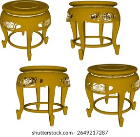 illustration sketch vector design of classic wooden table furniture vintage ethnic traditional