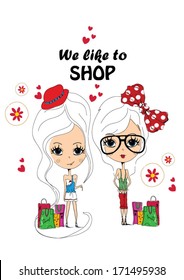 illustration sketch and vector girl with t shirt print
