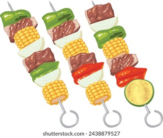 It is an illustration of skewers