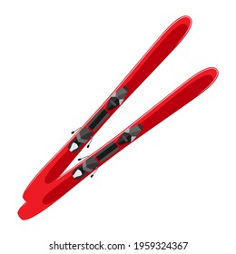 Illustration of ski. Adversting icon for sport industry and business.