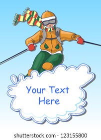 illustration of skier