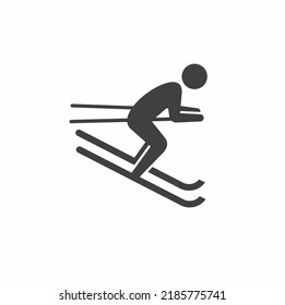 illustration of skiing sport, vector art.