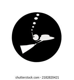 Illustration eines erfahrenen Tauchers, der die Tiefen des Ozeans erforscht.