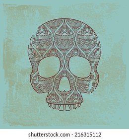 Illustration with skull.