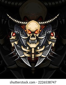 illustration of a skull with an angry look