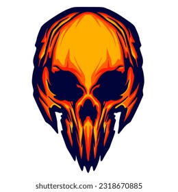 Illustration skull art mascot logo design for team and merch