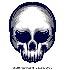 Illustration skull art mascot logo design for team and merch