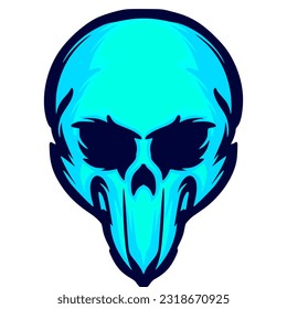 Illustration skull art mascot logo design for team and merch