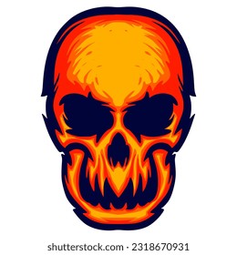 Illustration skull art mascot logo design for team and merch