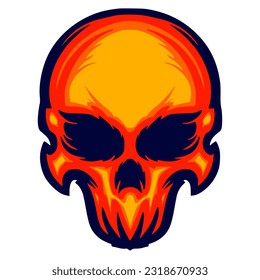 Illustration skull art mascot logo design for team and merch