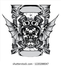 
illustration of skull bat shape