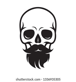 Skull Has Vintage Hair Style Mustache Stock Vector (Royalty Free ...