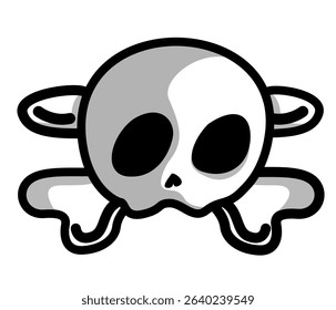 Illustration of a skull and bones