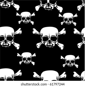 Illustration auf Schädel- und Knochenhintergrund