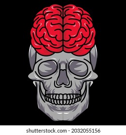 Illustration of Skull Brain design
