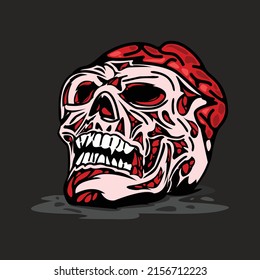 illustration skull brain vector file 