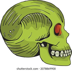The illustration of skull color vector