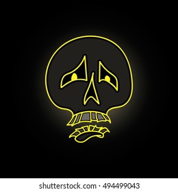 illustration with skull with consternation