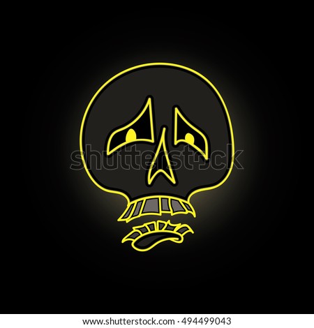 illustration with skull with consternation