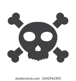 illustration of skull and crossbone isolated on white background