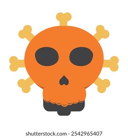 illustration of skull and crossbone isolated on white background