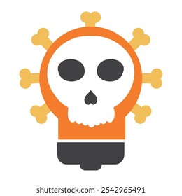 illustration of skull and crossbone isolated on white background