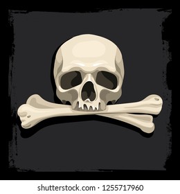 illustration with skull and crossbones. Can be used for cards, invitations, print and etc.