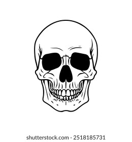 Illustration of a skull. Design element for poster, card, banner, sign. Vector illustration