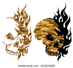 Illustration of the skull and the flame,
