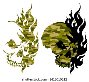 Illustration of the skull and the flame,