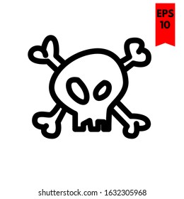 illustration of skull flat icon