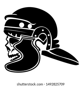 illustration of Skull gladiator, sticker,tshirt print, vector illustration