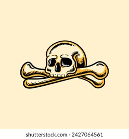 Illustration des Schädels. In: Graphic Art. Vector. von Hand gezeichnet