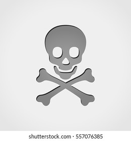 Illustration of skull grey icon