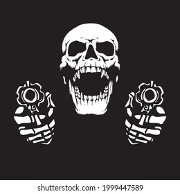 una ilustración del cráneo con arma