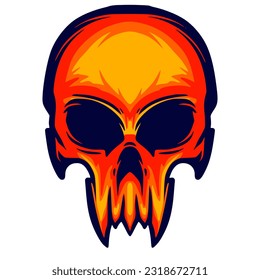 Illustration skull head art logo mascot design