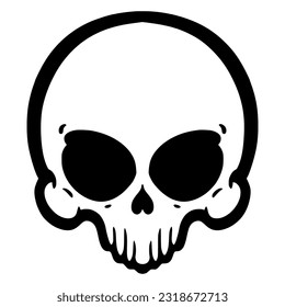 Illustration skull head art logo mascot design